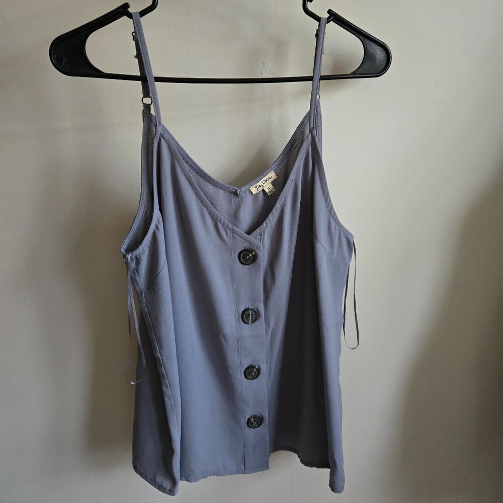 Blue Button Front Camisole - Lily White from Buckle, Size XL